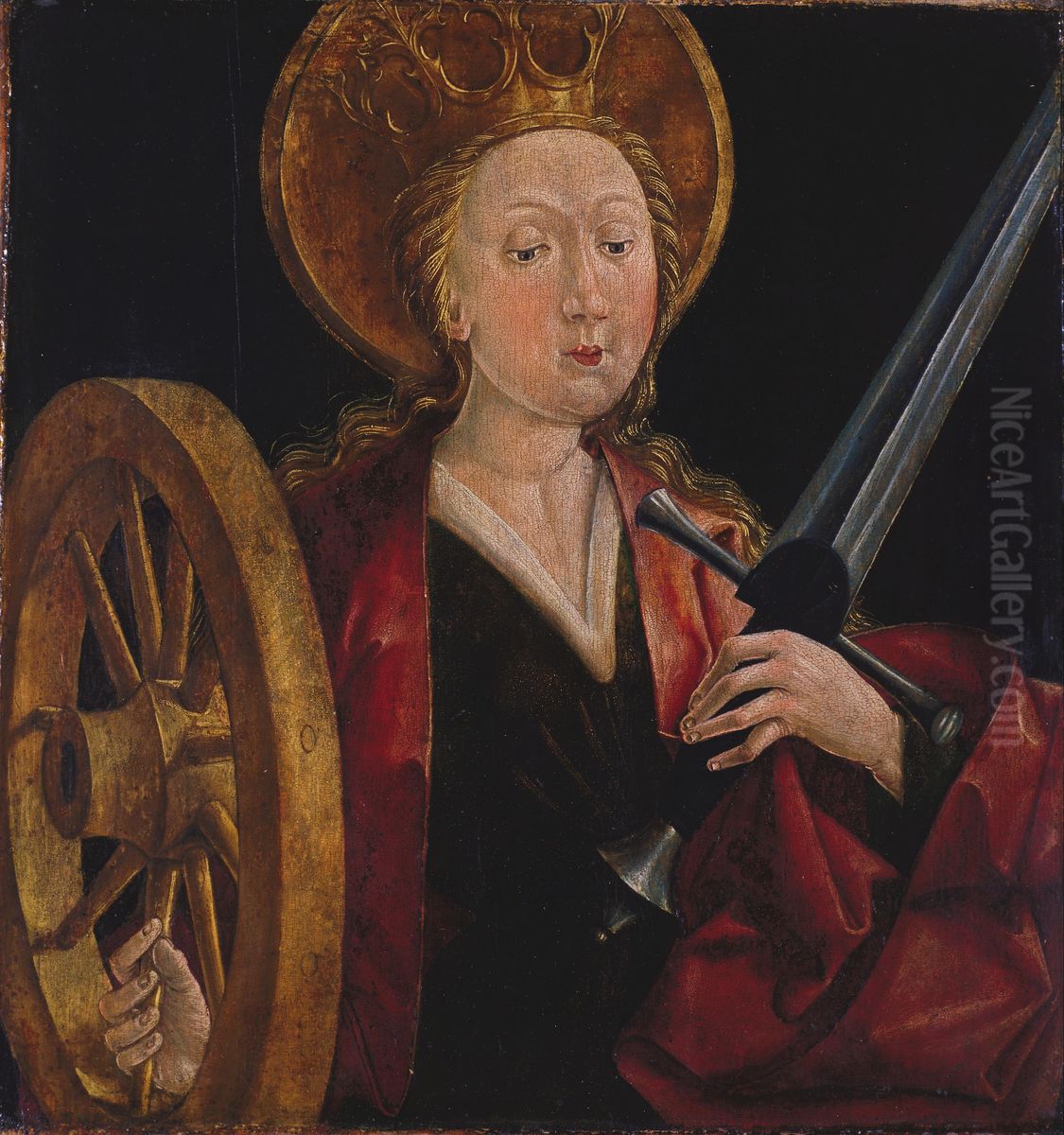 St. Catherine of Alexandria Oil Painting by Friedrich Pacher