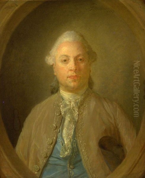 Portrait of a Man Oil Painting by Jean-Baptiste Perronneau