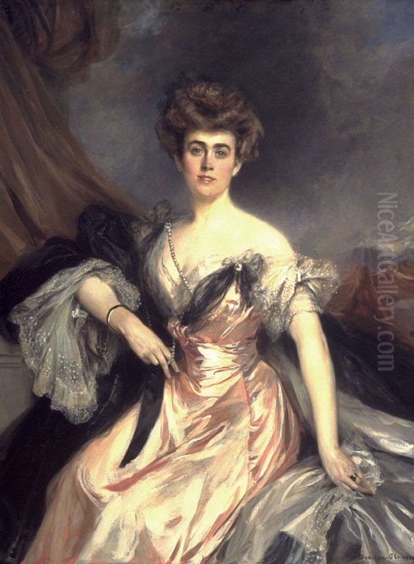 Portrait of Mrs. H.K.S. Williams Oil Painting by Francois Flameng