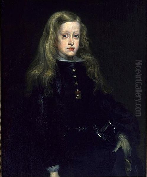 King Charles II of Spain Oil Painting by Juan Carreno De Miranda