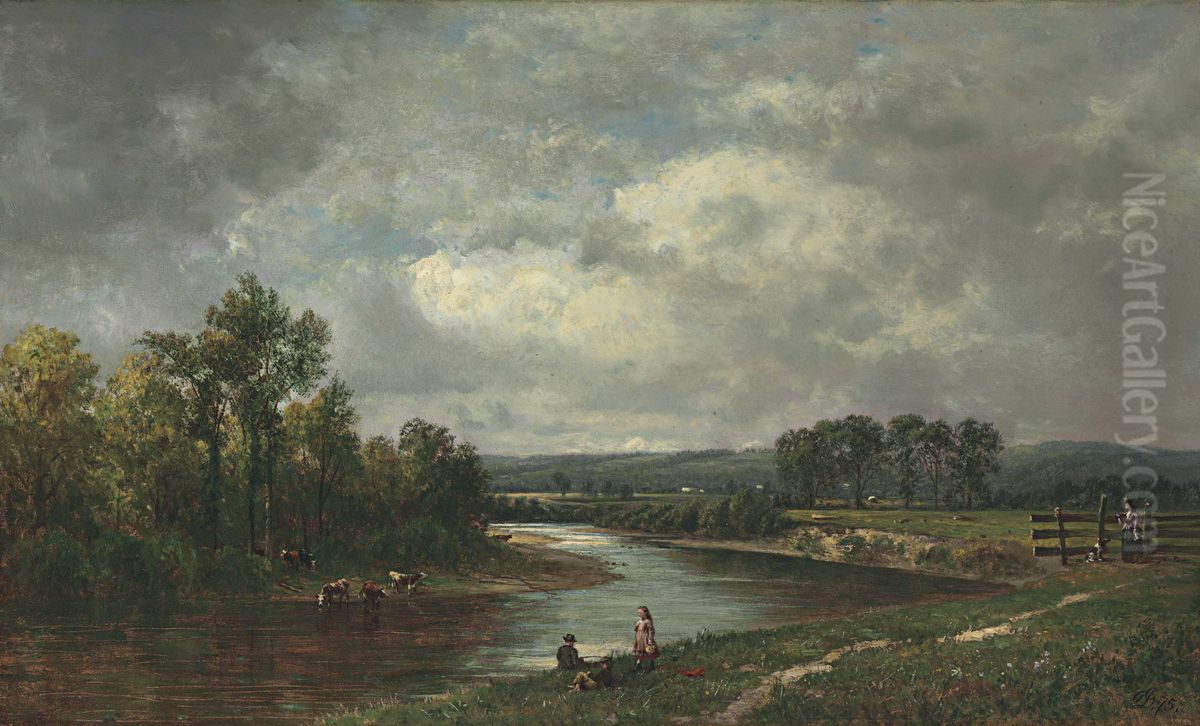 Connecticut River at South Lancaster, New Hampshire Oil Painting by David Johnson