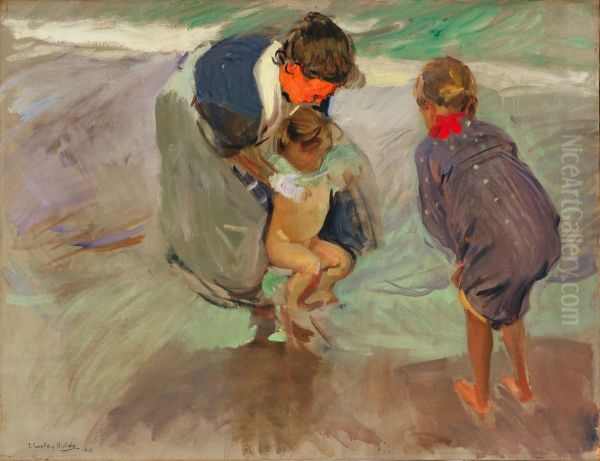 On the Beach Oil Painting by Joaquin Sorolla