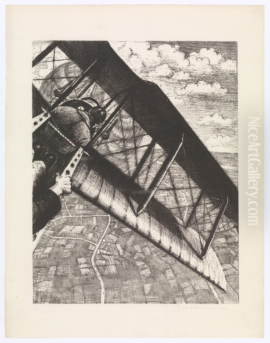 Banking at 4.000 Feet Oil Painting by C. R. W. Nevinson