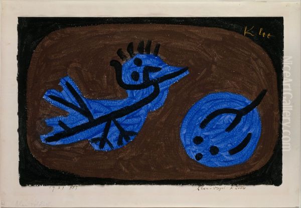 Blue-Bird-Pumpkin Oil Painting by Paul Klee