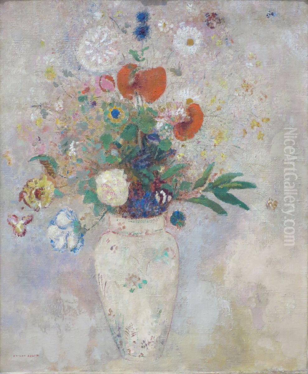 Vase of Flowers Oil Painting by Odilon Redon