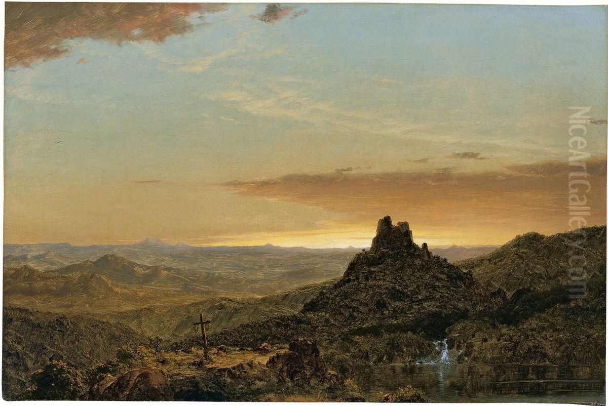 Cruz en un paisaje agreste Oil Painting by Frederic Edwin Church Cruz en un paisaje agreste Oil Painting by Frederic Edwin Church