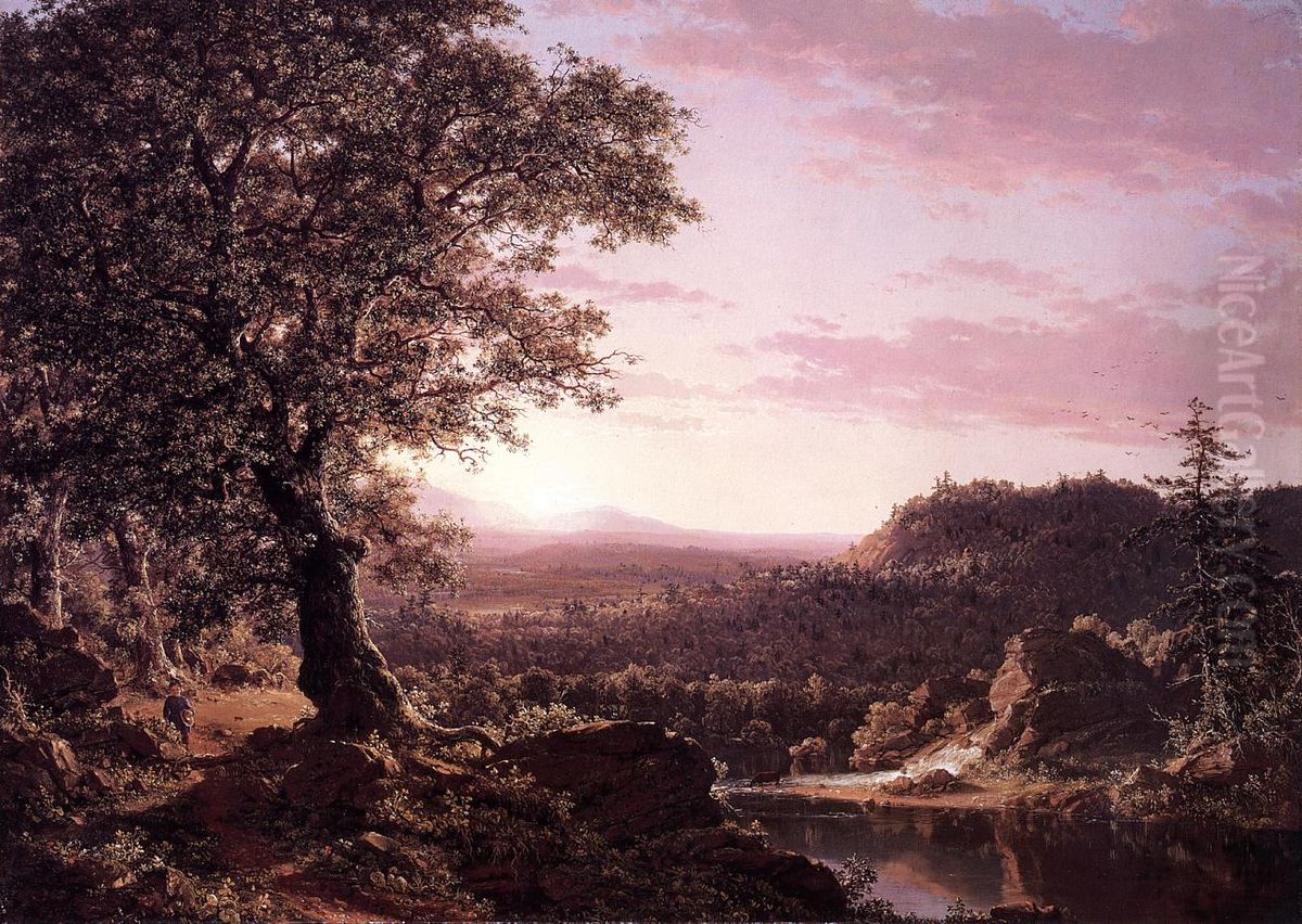 July Sunset, Berkshire County, Massachusetts Oil Painting by Frederic Edwin Church