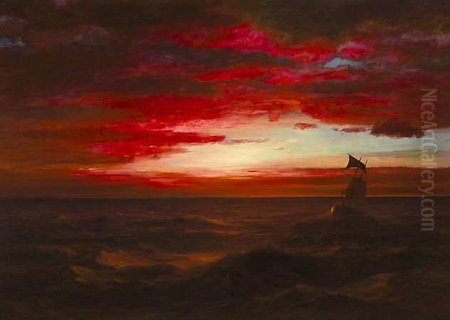 Marine, Sunset Oil Painting by Frederic Edwin Church