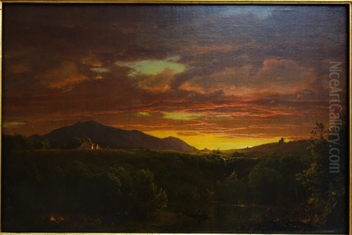 Twilight (Sunset) Oil Painting by Frederic Edwin Church