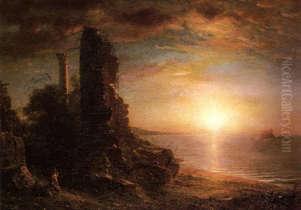 Syrian Landscape Oil Painting by Frederic Edwin Church