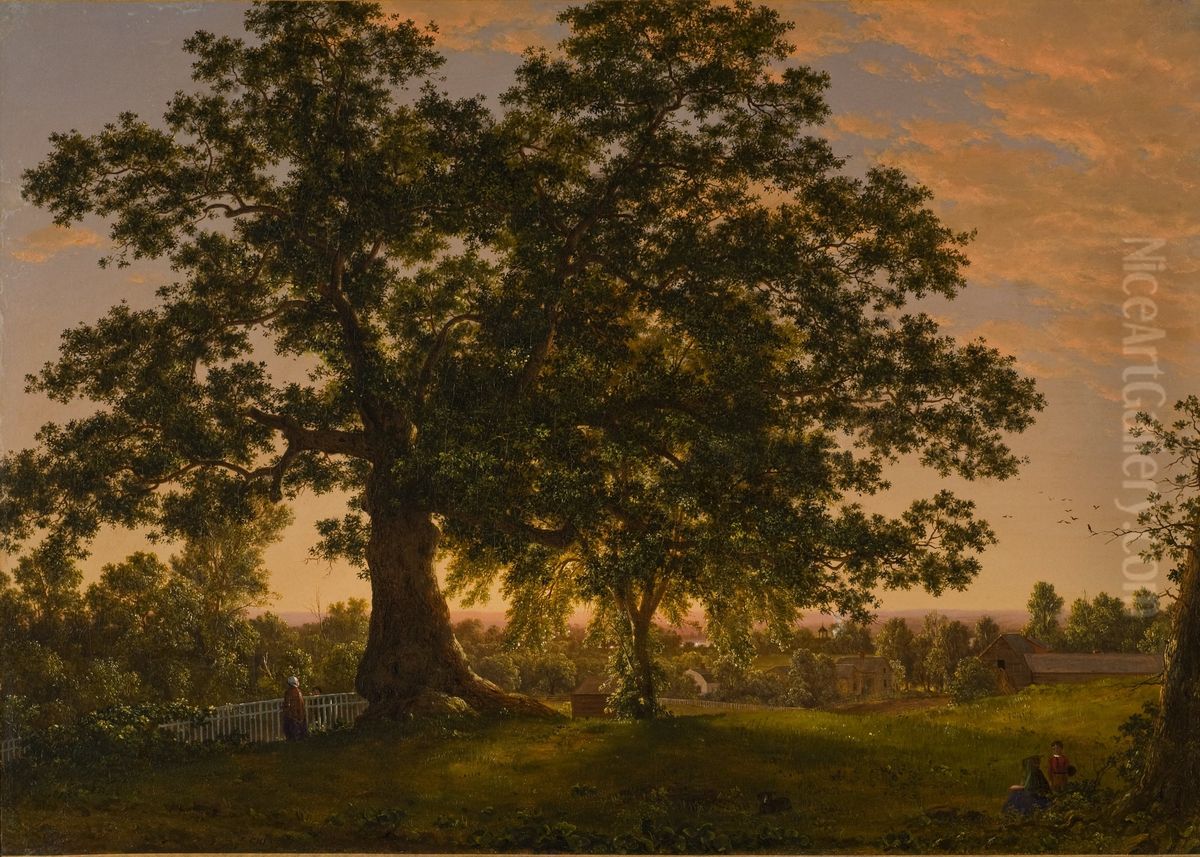 The Charter Oak at Hartford Oil Painting by Frederic Edwin Church
