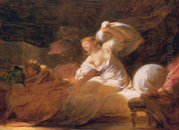 La lutte inutile Oil Painting by Jean-Honore Fragonard