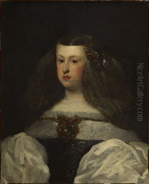 Dona Mariana of Austria, Queen of Spain Oil Painting by Diego Velazquez
