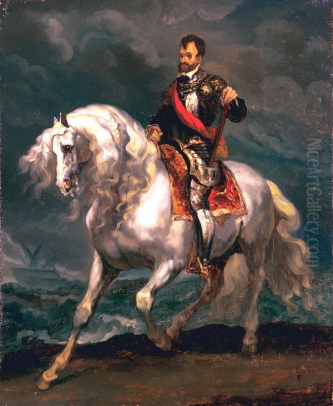 Equestrian portrait of Charles V Oil Painting by Theodore Gericault