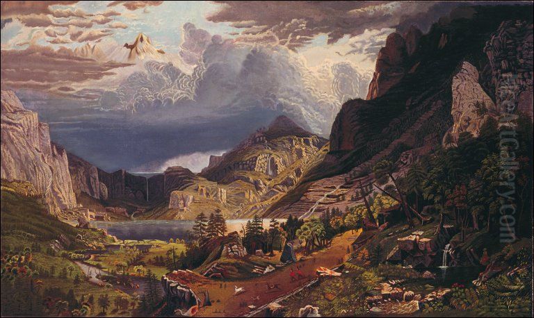 Storm in the Rocky Mountains, Mt. Rosalie Oil Painting by Albert Bierstadt