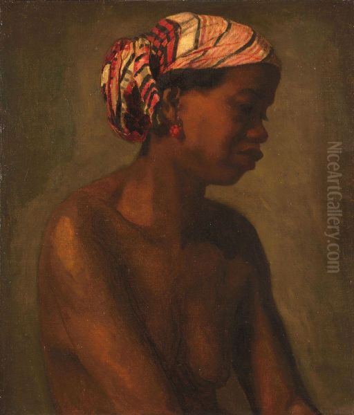 Female Model Oil Painting by Thomas Eakins