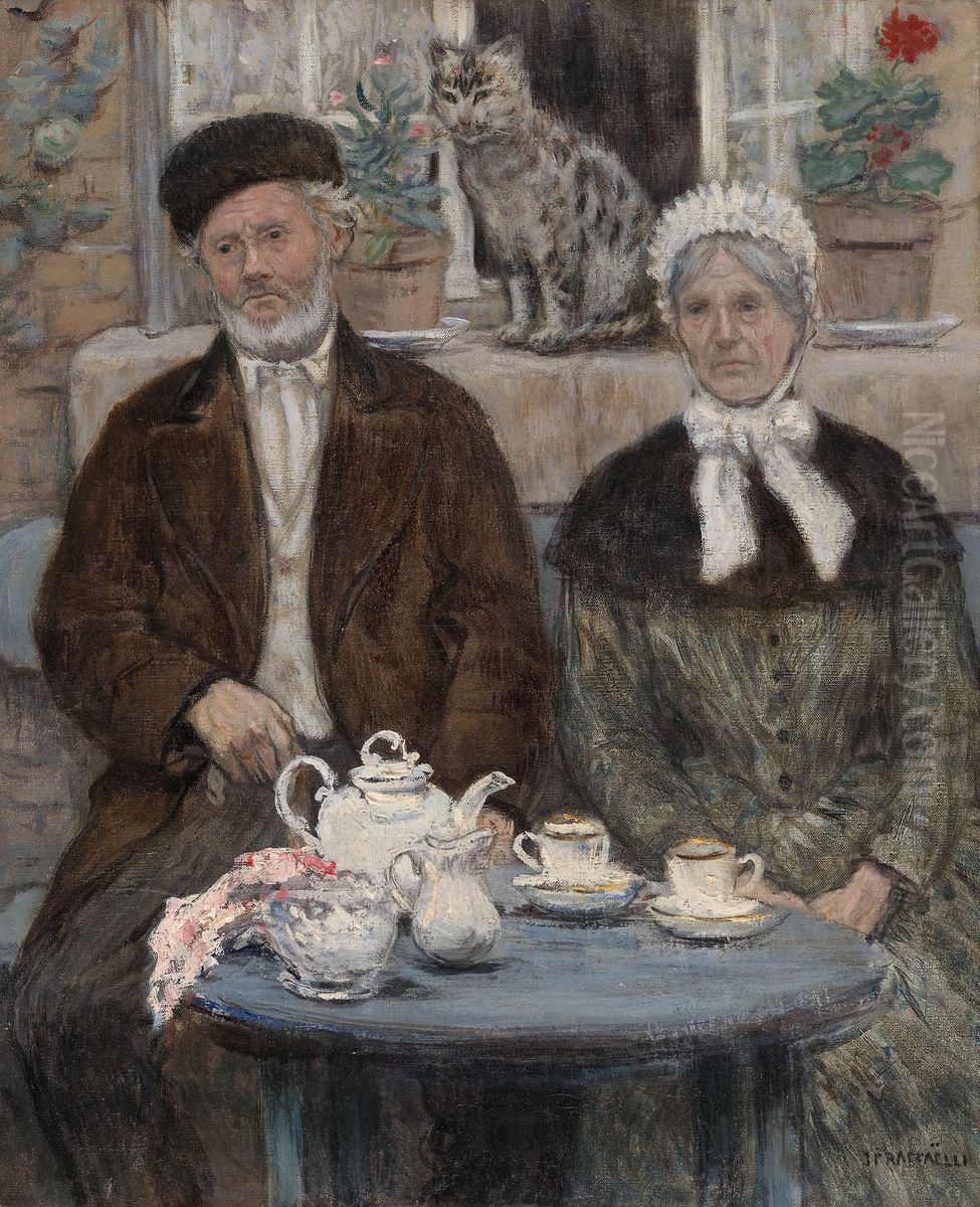 Afternoon Tea Oil Painting by Jean-Francois Raffaelli