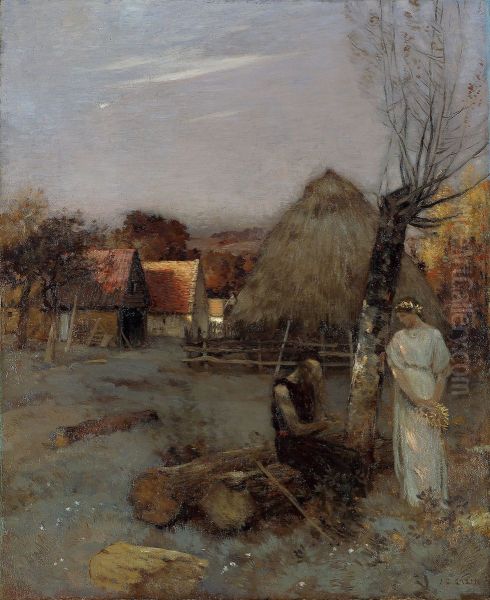 Theocritus Oil Painting by Jean-Charles Cazin