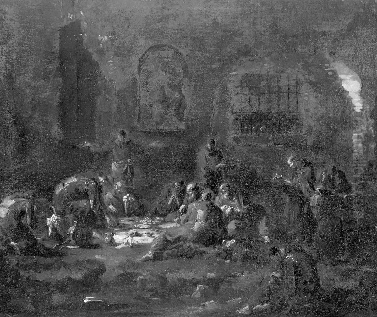 Monks at Supper Oil Painting by Alessandro Magnasco