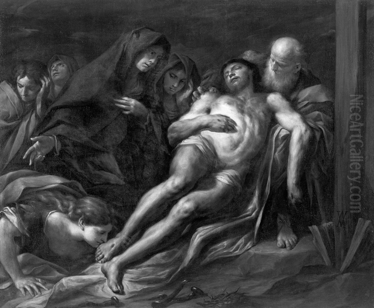 The Lamentation Oil Painting by Andrea Vaccaro