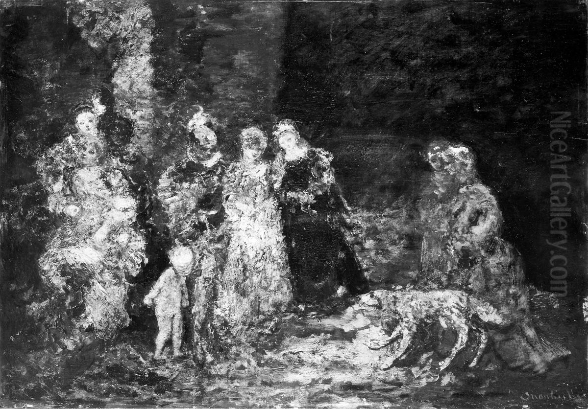 The Fairies Oil Painting by Adolphe Joseph Thomas Monticelli