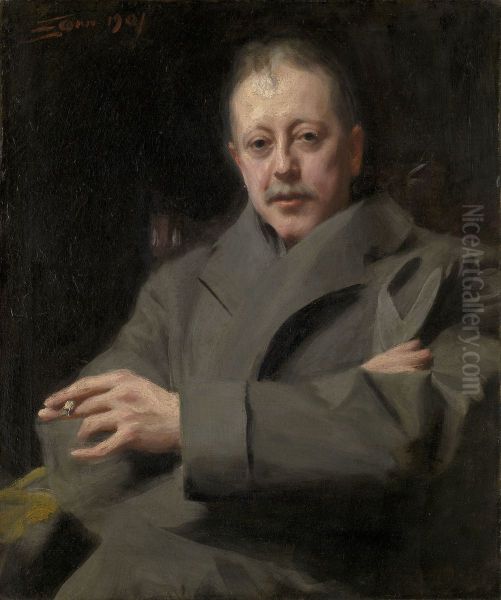 Portrait Study of a Man Oil Painting by Anders Zorn