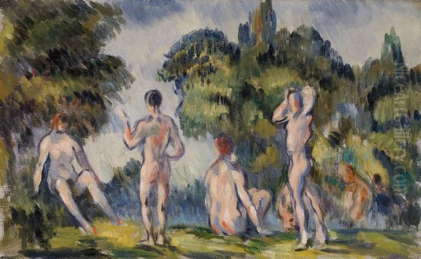 Bathers Oil Painting by Paul Cezanne