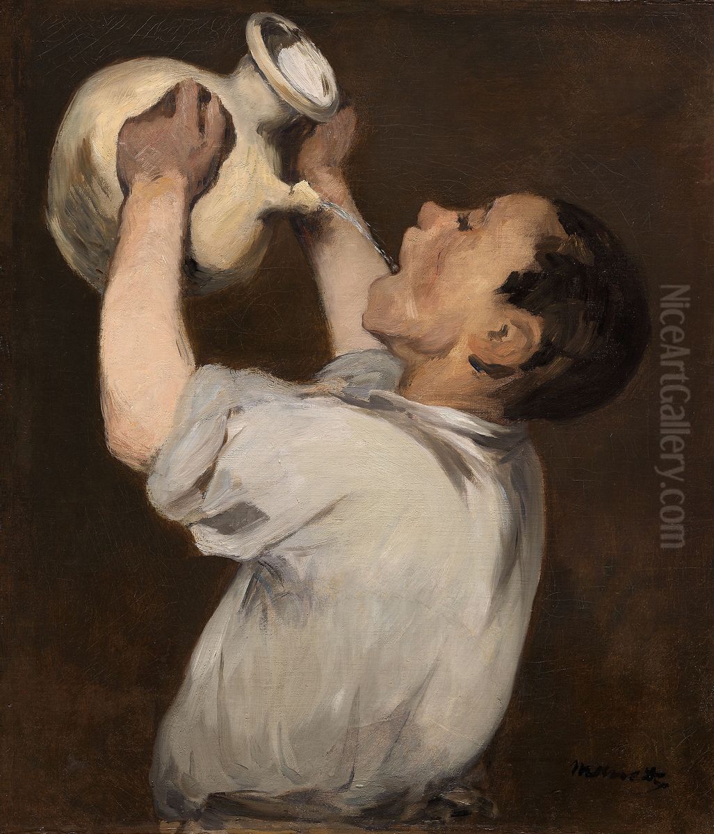 Boy with Pitcher (La Regalade) Oil Painting by Edouard Manet