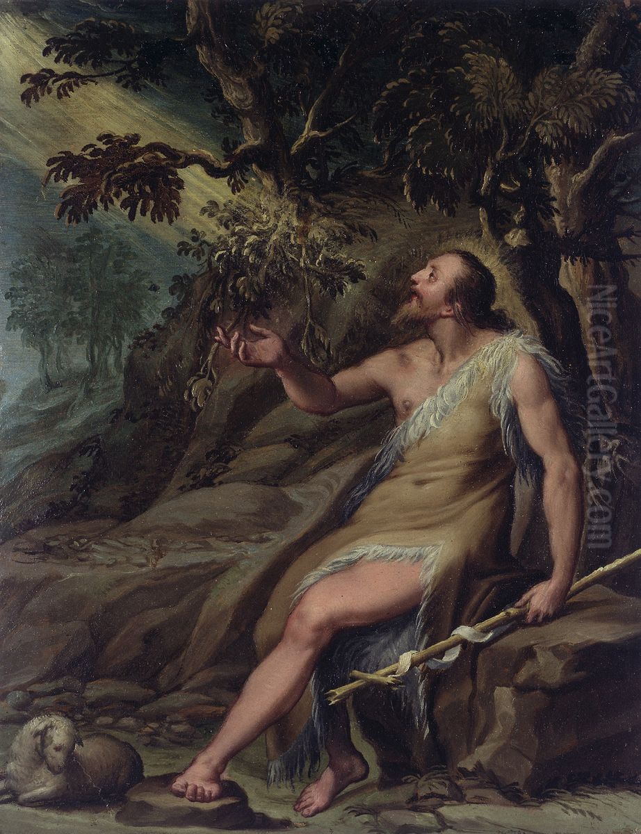 Saint John the Baptist in the Wilderness Oil Painting by Denys Calvaert