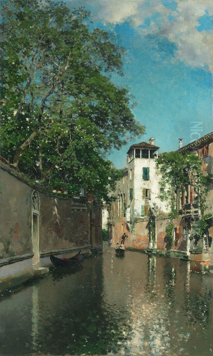 Canal in Venice Oil Painting by Martin Rico