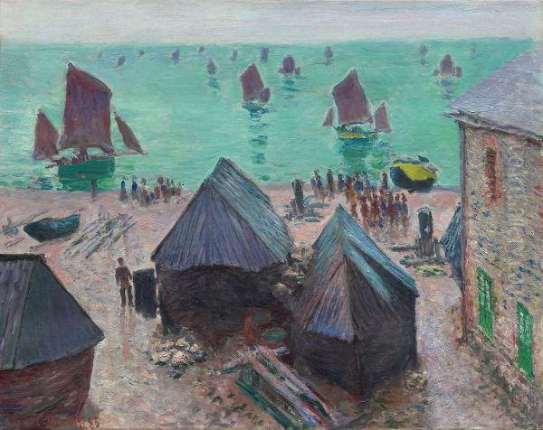 The Departure of the Boats, Etretat Oil Painting by Claude Monet