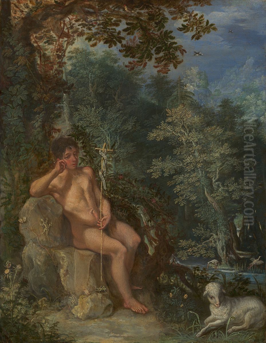 Saint John the Baptist in the Wilderness Oil Painting by Adam Elsheimer
