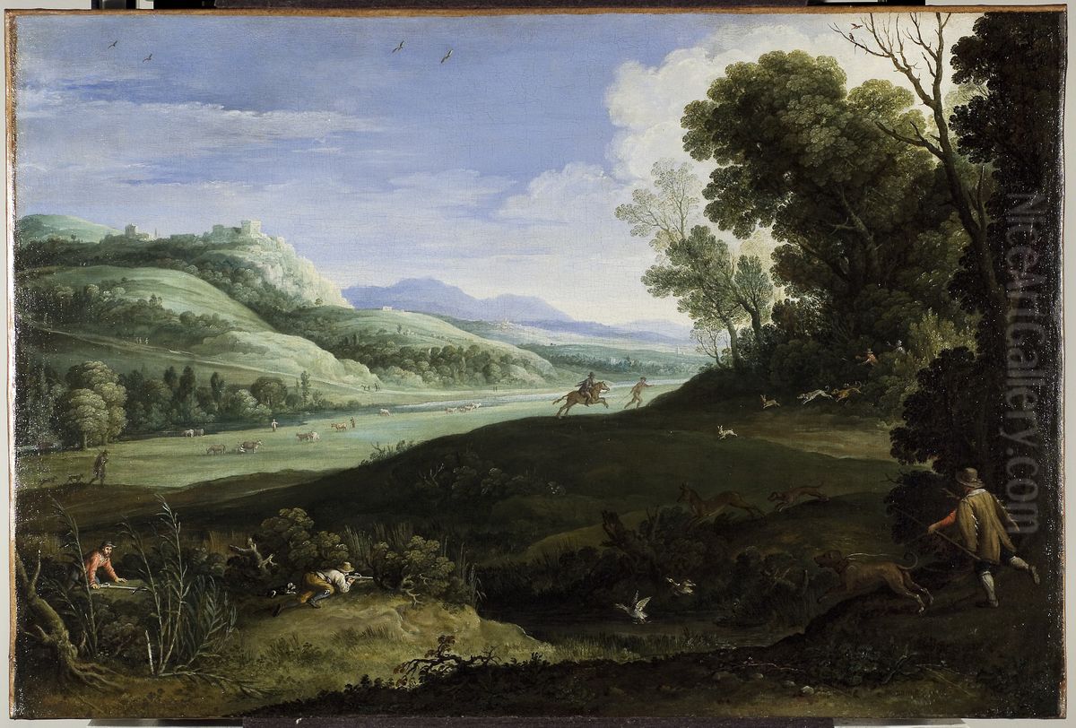 Landscape with Hunters Oil Painting by Paul Bril