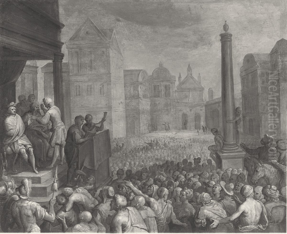 The Judgement of Zaleucus Oil Painting by Otto van Veen