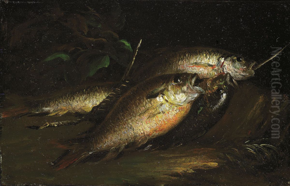 Fish Oil Painting by Shepard Alonzo Mount