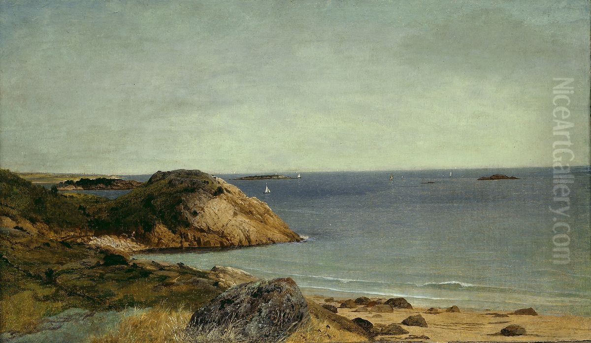 Rocky Coast Oil Painting by John Frederick Kensett