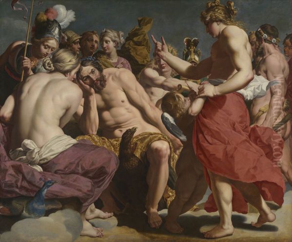 Jupiter Rebuked by Venus Oil Painting by Abraham Janssens I