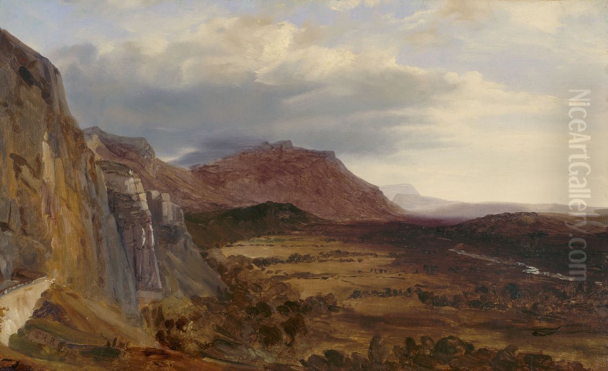 View of Saleve, near Geneva Oil Painting by Theodore Rousseau