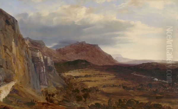 View of Saleve, near Geneva Oil Painting by Theodore Rousseau