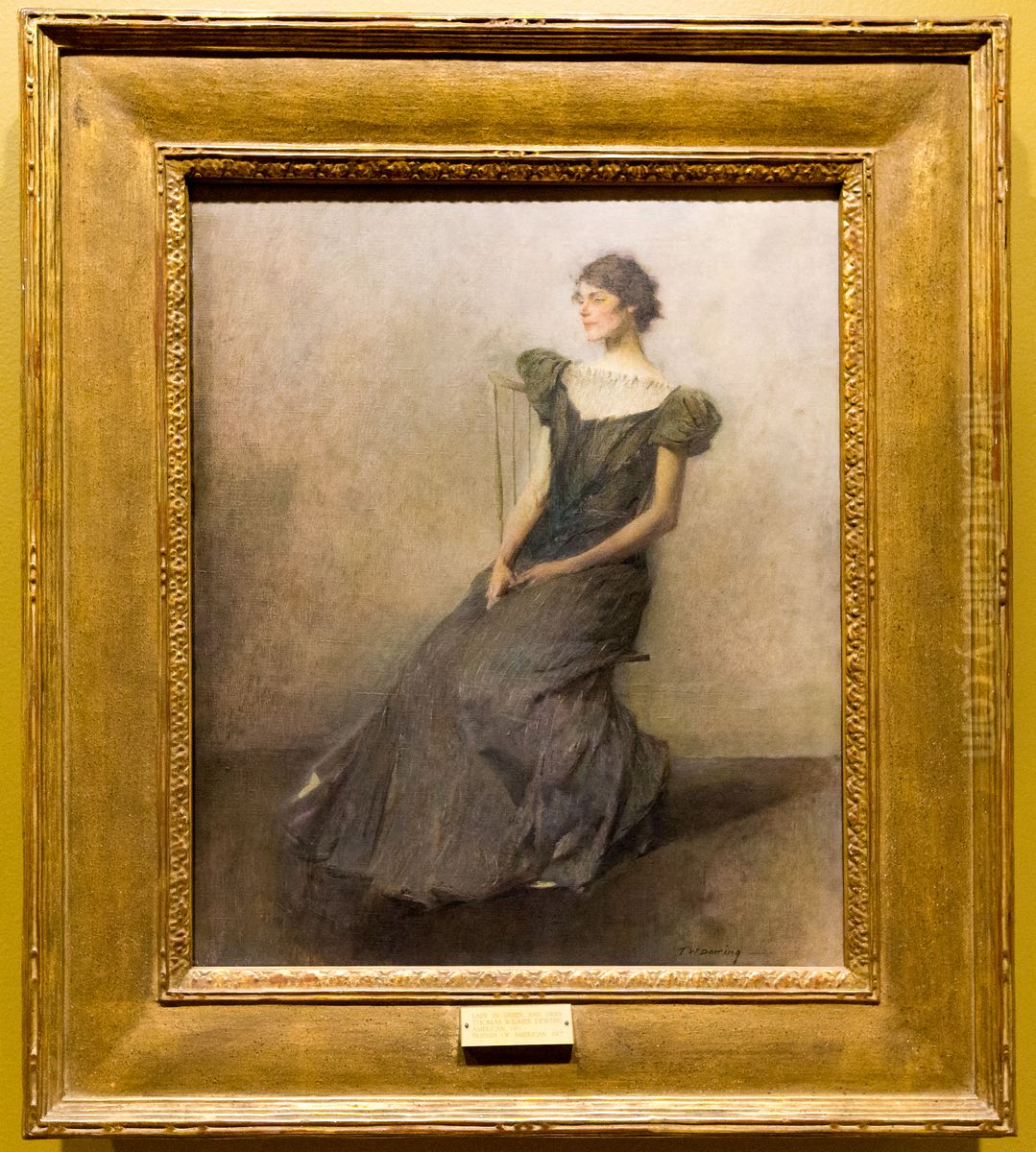 Lady in Green and Gray Oil Painting by Thomas Dewing