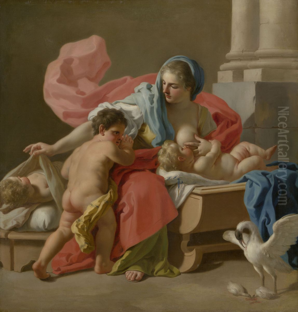 Charity Oil Painting by Francesco de Mura