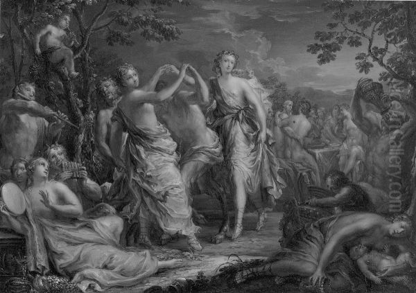 Bacchic Revels Oil Painting by Johann Georg Platzer