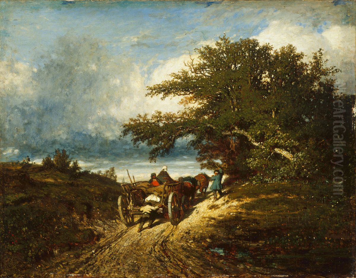 On the Road Oil Painting by Jules Dupre