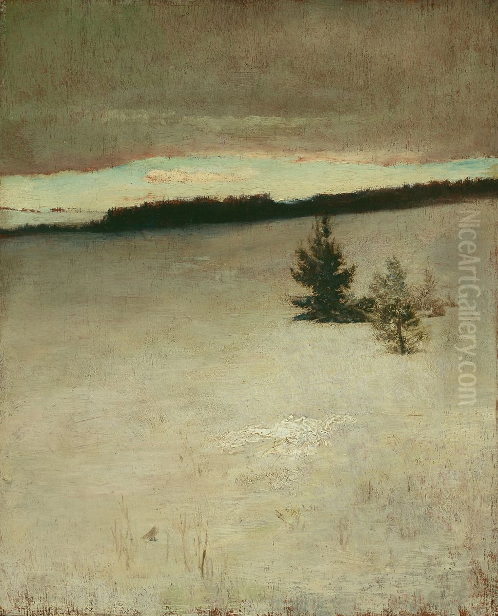 Snow Field, Morning, Roxbury Oil Painting by John La Farge