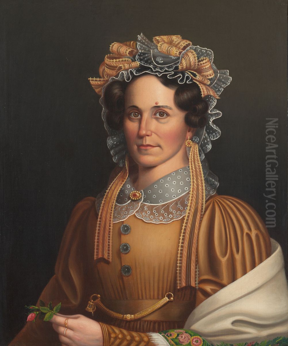 Lady in Brown Oil Painting by Frederick R. Spencer