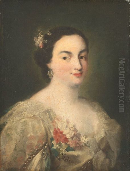 Portrait of a Young Woman Oil Painting by Alessandro Longhi