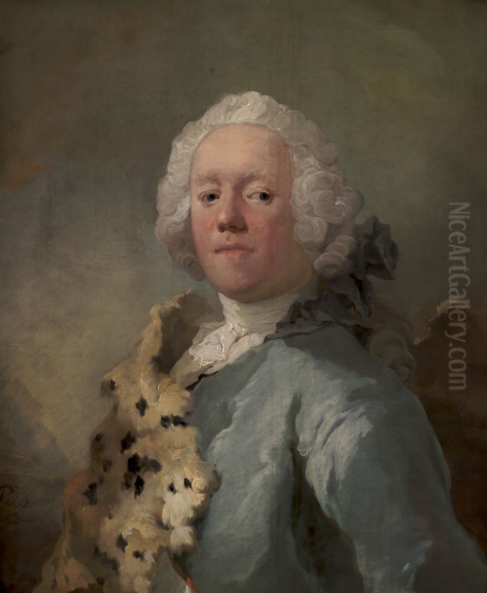 Portraet af greve Jorgen Scheel Oil Painting by Carl Gustaf Pilo