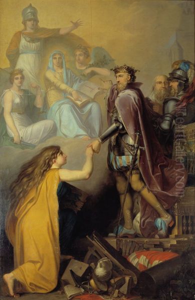 Christian III Succouring Denmark Oil Painting by Nicolai Abildgaard