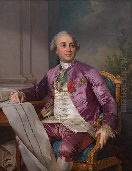 Portrait of Charles-Claude Flahaut de la Billarderie comte d'Angiviller (1730-1809) Oil Painting by Joseph-Siffred Duplessis