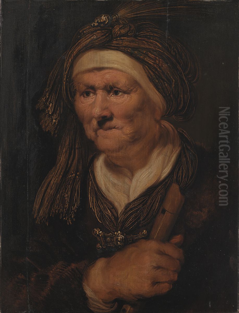 En gammel kone. Allegorisk fremstilling af horelsen Oil Painting by Karel van Mander III En gammel kone. Allegorisk fremstilling af horelsen Oil Painting by Karel van Mander III